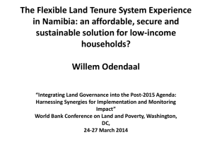 The Flexible Land Tenure System Experience in Namibia: an