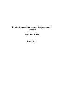 Strategic Case for Family Planning Outreach Programme in Tanzania
