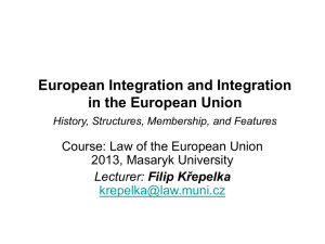 European Integration and Integration in the European Union History