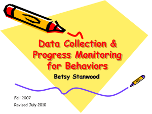 Data Collection & Progress Monitoring for Behaviors