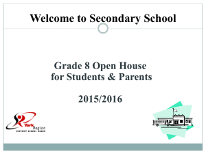 Grade 8 Open House Presentation January 2015