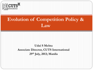 Evolution of Competition Policy & Law in the world