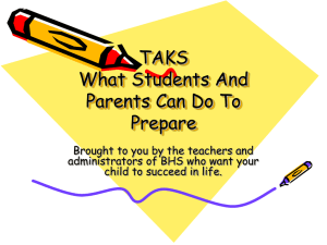 TAKS What Students And Parents Can Do To Prepare