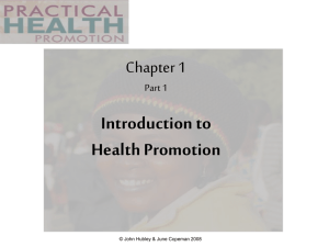Introduction to health promotion Workshop at Sheffield