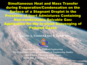 Simultaneous Heat and Mass Transfer during Evaporation