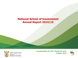 An overview of the National School of Government: Requirements