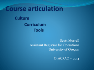 Course articulation Culture Curriculum Tools