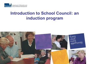Induction to School Council: An induction program