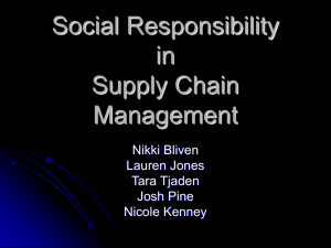 Social Responsibility in Supply Chain Management