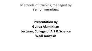 Methods of training managed by senior members