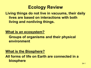 Ecology Teacher Notes