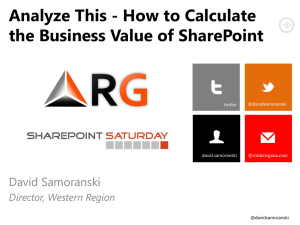 Calculate the Business Value of SharePoint