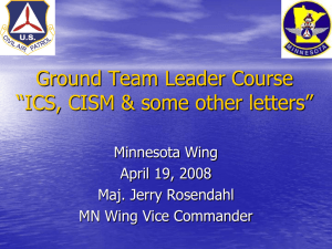 Ground Team Leader Course “ICS, CISM & some other letters”