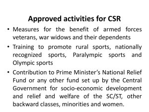 Approved activities for CSR Disclosure
