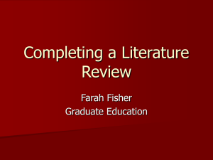 Completing a Literature Review