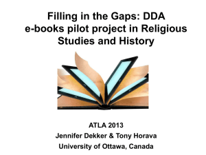 DDA pilot project in Religious Studies and History – University of