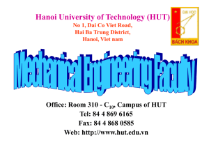 Hanoi University of Technology (HUT) No 1, Dai Co Viet Road, Hai