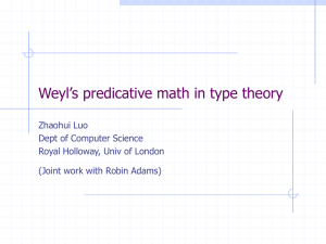 Weyl's Predicative Mathematics in Type Theory