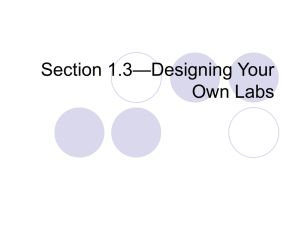 Section 1.3 Designing labs