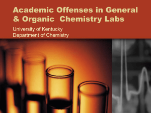 Academic Offenses in the Chemistry Labs