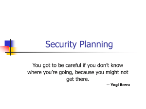 Planning for Security