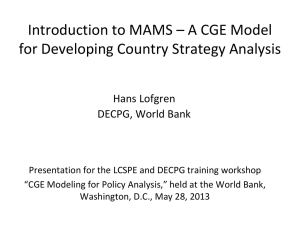 Introduction to MAMS – A CGE Model for Developing Country