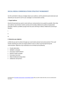 social media communications strategy worksheet
