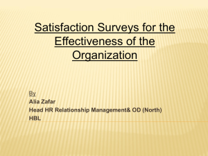 HBL- Satisfaction Surveys for Effectiveness of