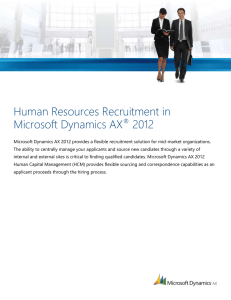 Human Resources Recruitment in Microsoft Dynamics AX 2012
