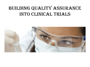 Building Quality Assurance into Clinical Trials