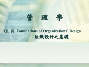 Ch.10 Foundations of Organizational Design