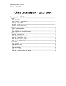 China Counterplan – WSDI 2014