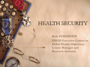 health security - Graduate Institute of International and Development