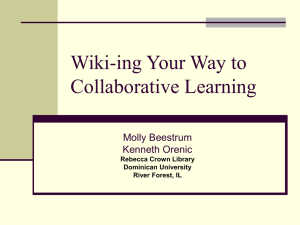 Wiki-ing Your Way to Collaborative Learning
