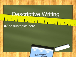 What is Descriptive Writing? What is Descriptive Writing?