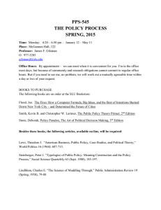 pps-545 the policy process spring, 2015