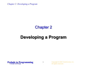 Chapter 2: Developing a Program Prelude to Programming
