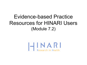 Introduction to Evidence-based Practice Resources for HINARI Users