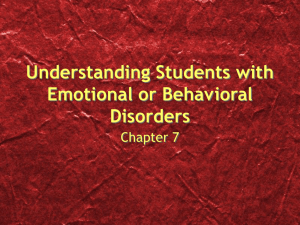 Understanding Students with Emotional or Behavioral Disorders