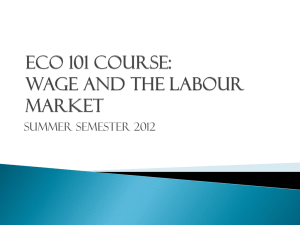 ECO 101 COURSE: Wage and the labour market