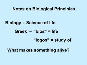 Notes on Biological Principles Biology
