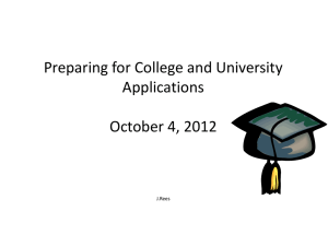 College and University Information October 4, 2012