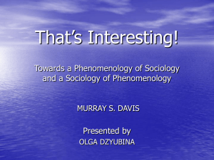 That's Interesting! Towards a Phenomenology of Sociology and a