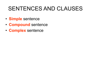 SENTECES AND CLAUSES