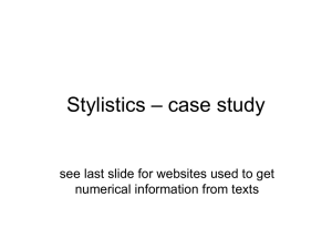 Stylistics – case study - Personal Webpages (The University of