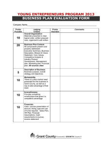 Business Plan Evaluation Form
