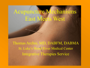 East Meets West Acupuncture Mechanisms