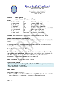 Draft Minutes of Town Council 13 November 2014