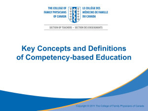 Key Concepts and Definitions of Competency