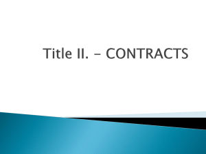 Title II. - CONTRACTS